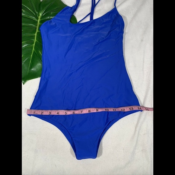 NEW $218‎ Mikoh Blue Iris Pahoa One Piece One shoulder [ SZ Medium ] - Picture 6 of 12